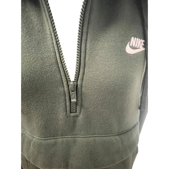 Nike Womens Green Half-Zip Hoodie Sweatshirt Size Small Cotton Blend Hooded With - Picture 6 of 13